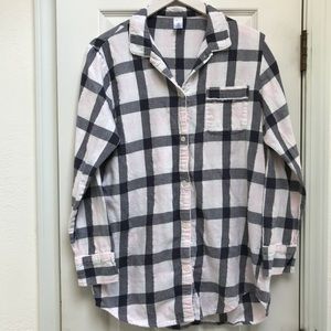 GAP Flannel Sleep Shirt, Size Medium.